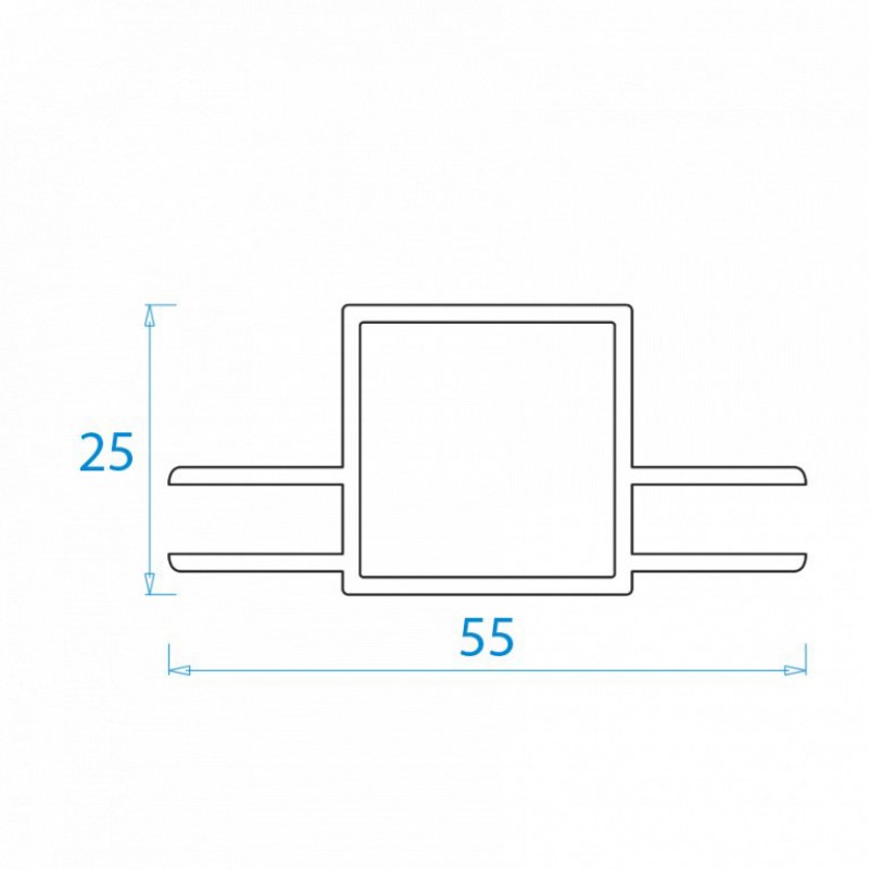 Hliníkový profil 2530, 25x25x1,5mm, 2 x drážka 6mm rovná, 100cm, stříbrný elox