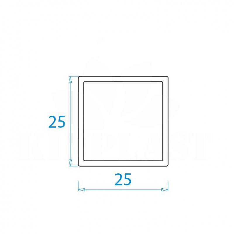 Hliníkový profil 2500, 25x25x1,5mm, čtvercový, 100cm, stříbrný elox