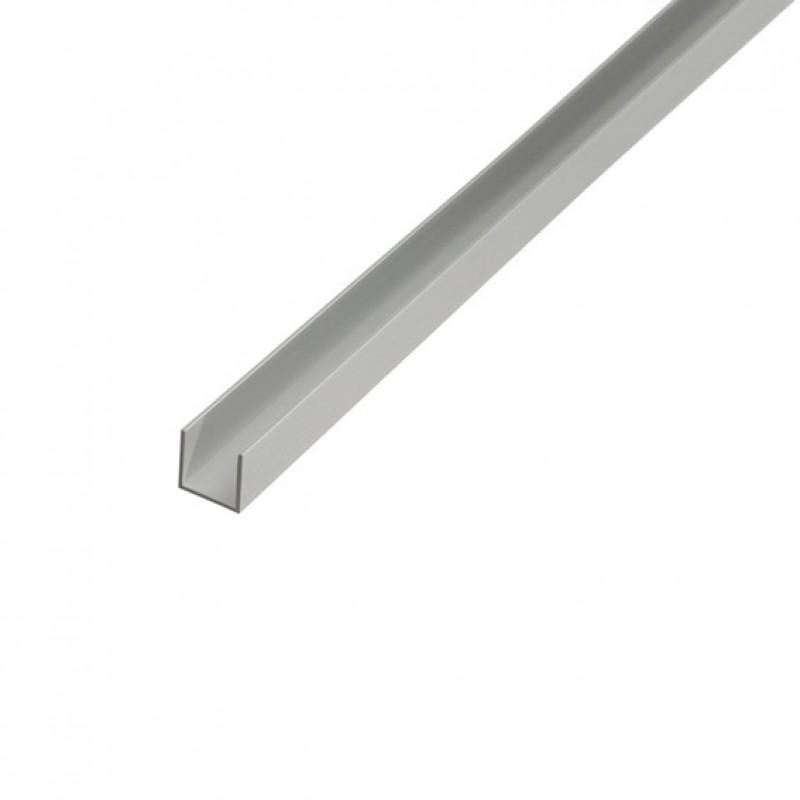 Hliníkový profil U, 6,6x6,6x1mm, 100cm, stříbrný elox