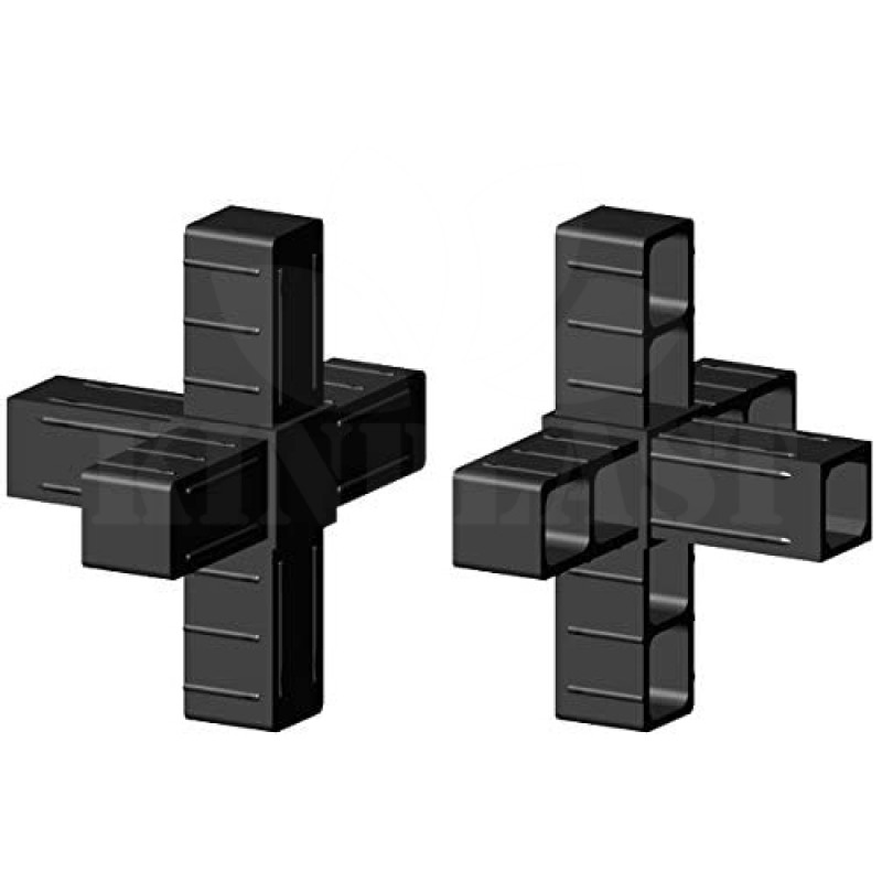 Spojka profilů AH 20 x 20 mm s pravoúhlým vývodem 5D, plastová, černá