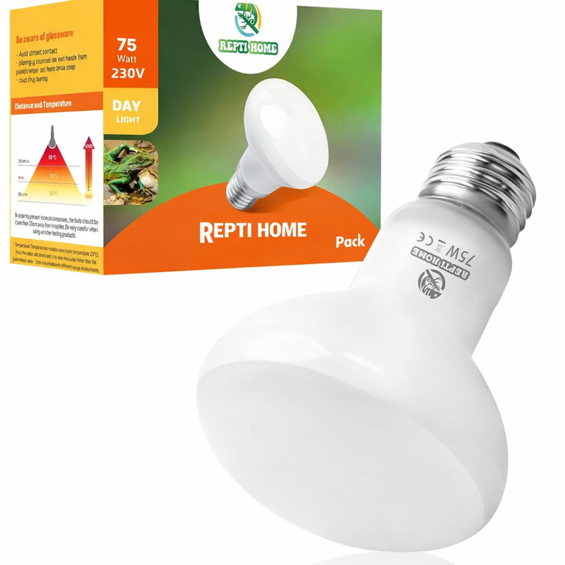 Infražárovka Repti 75 W, čirá tepelná lampa pro ohřev a světlo pro kuřata a křepelky, 1 kus v balení 