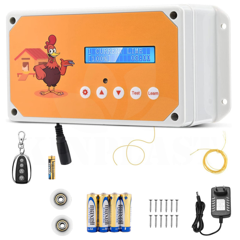 Automatické otevírání a zavírání kurníku Technik Coop Komplet 250x330, 230V + 4x baterie AA, kompletní sada s dvířky