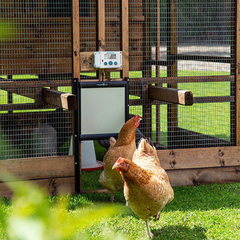 Automatická dvířka kurníku - sada Poultry kit Premium 230V + 4x baterie AA, bezpečnostní dvířka 25 x 32 cm