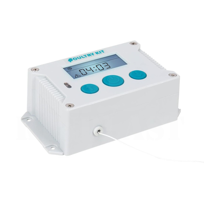 Automatická dvířka kurníku - strojek Poultry kit Premium 230V + 4x baterie AA, otevírání a zavírání vertikálních dvířek