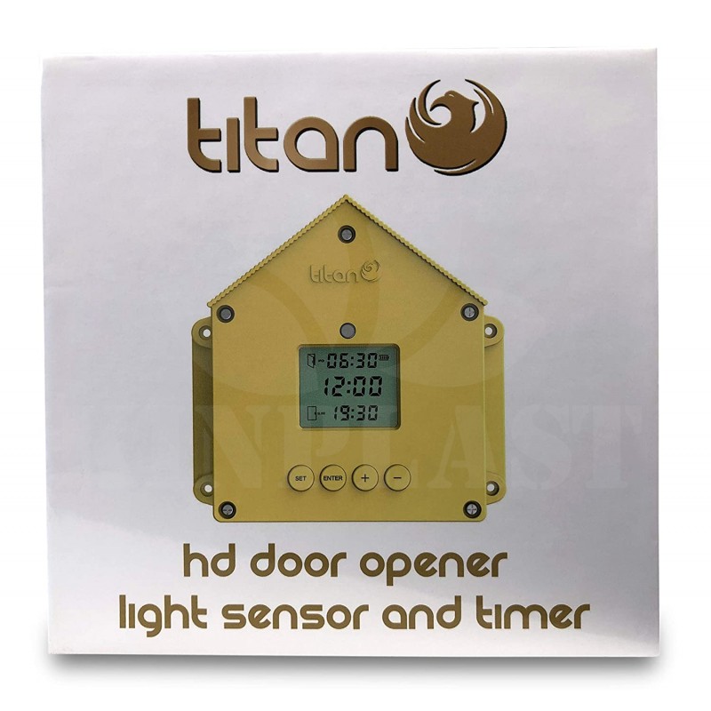 Automatické otevírání a zavírání kurníku Titan HeavyDuty až 5 kg dvířka s časovačem a senzorem