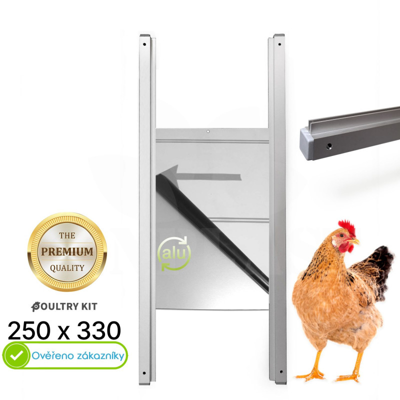Automatické otevírání a zavírání kurníku Chicken Coop až 3 kg strojek + hliníková dvířka 25 x 33 cm + dálkový ovladač