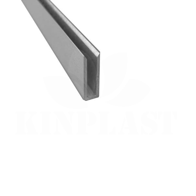 Hliníkový profil U - vodící hliníková ližina pro dvířka kurníku, 2 x 100 cm, 16 x 5 mm, drážka 3 mm, stříbrný elox 