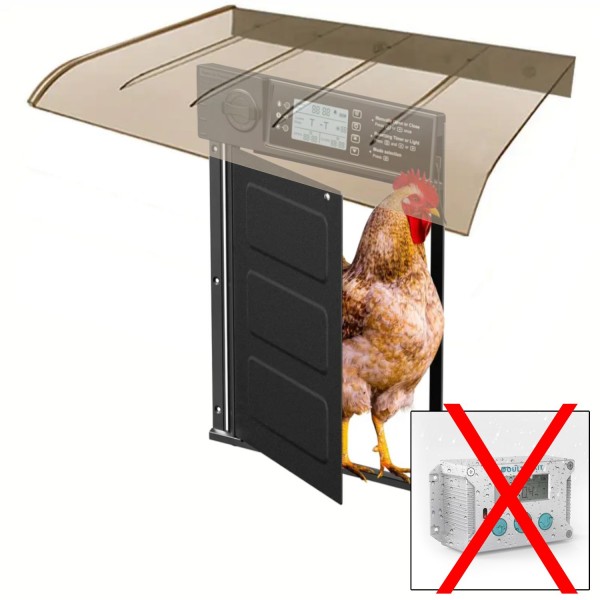 Stříška pro automatická dvířka kurníku, hnědá ochrana pro dvířka i okna, povětrnostně odolná z polykarbonátu 40 x 40 cm