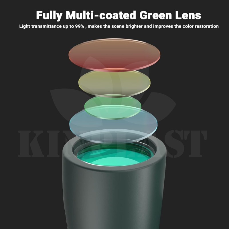 Dalekohled Uscamel 10 x 42, vodotěsné kovové tělo, optika se zeleným filmem, vysoké binokuláry, zelené pouzdro, vítěz testu