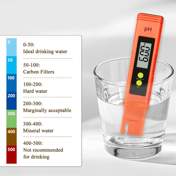 Měřič vody, pH metr s LCD displejem, přenosný 0,00 – 14,00, vysoká přesnost ± 0,01, kalibrační sada