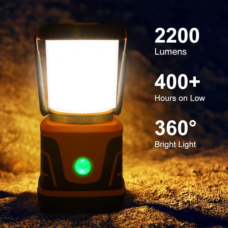 Lampa, záložní světlo, 6000mAh až 2200l, LED kempinková stmívatelná lucerna, 4 režimy svícení, powerbanka 5V