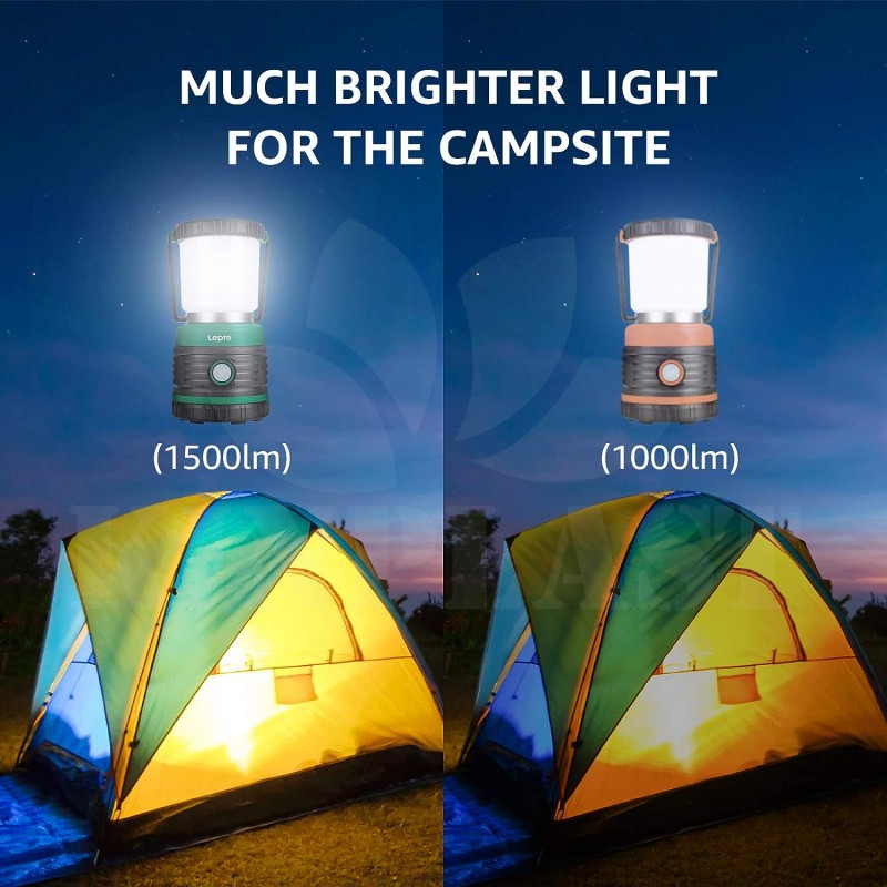 Lampa, záložní světlo, 4400mAh až 1000l, LED kempinková stmívatelná lucerna, 4 režimy svícení, powerbanka
