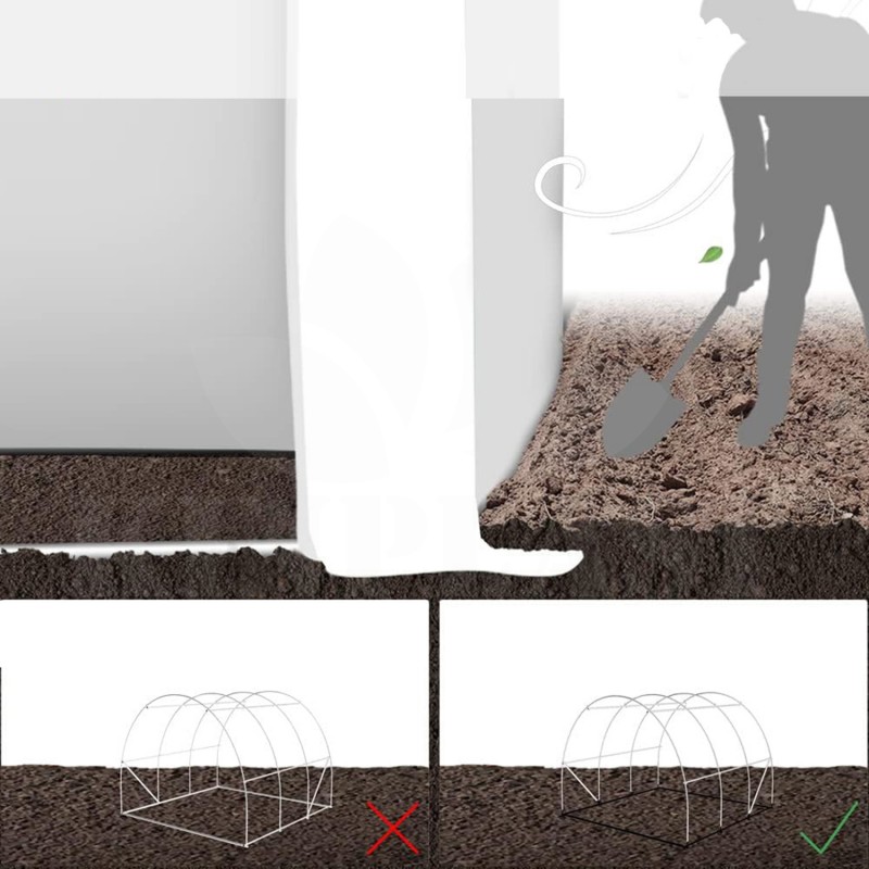 Zahradní fóliovník Orchard 9 m², 3 x 3 x 2 m, tunel s rolovacími stěnami,  trubky 19 mm, PE 140 g/m² s vysokou hustotou 