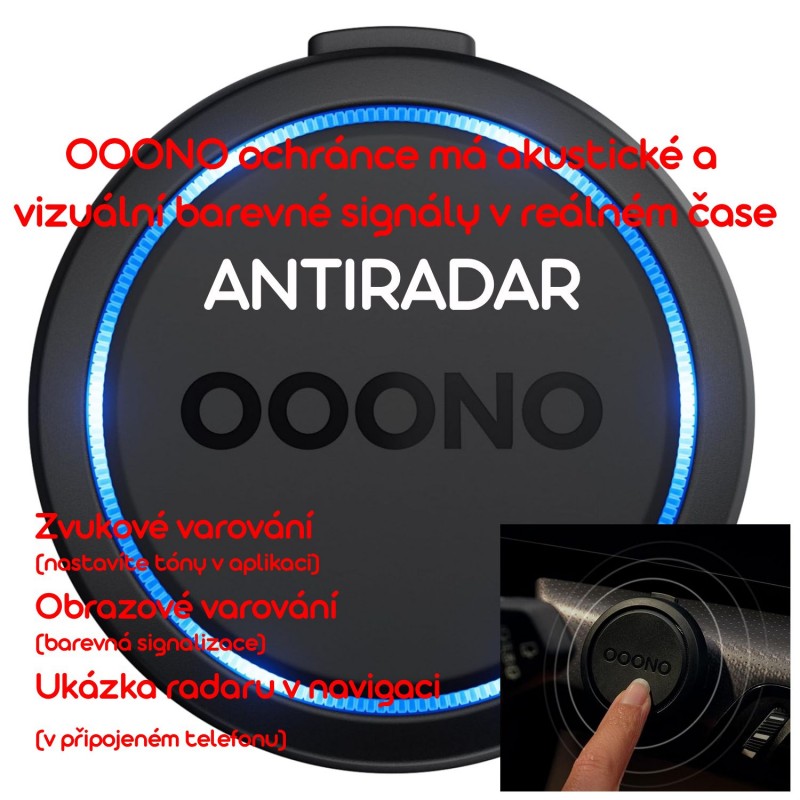 Antiradar OOONO CO-DRIVER NO. 2, nový model 2025 do auta, varuje před kontrolami rychlosti a nebezpečnými místy