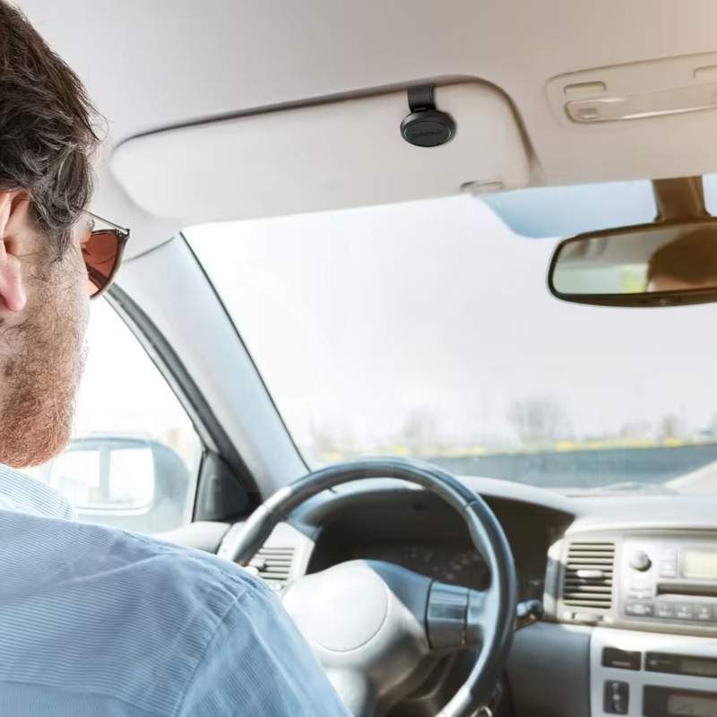 Antiradar Magnetický držák na clonu pro OOONO CO-Driver NO2,  kožená magnetická podložka s klipem pro sluneční clonu