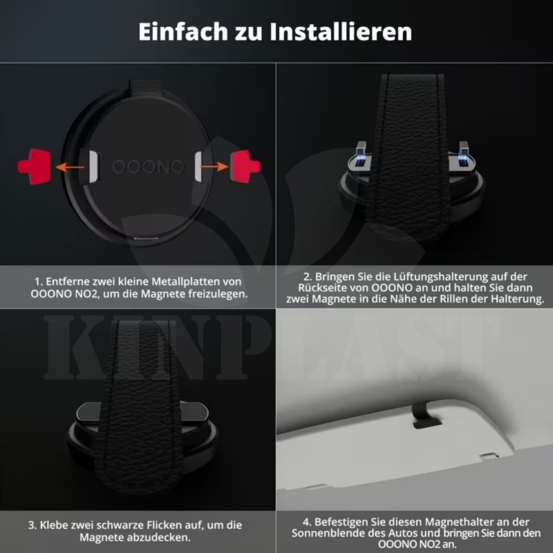 Antiradar Magnetický držák na clonu pro OOONO CO-Driver NO2,  kožená magnetická podložka s klipem pro sluneční clonu