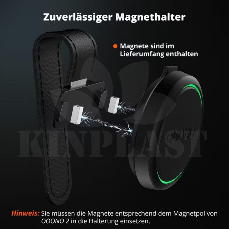 Antiradar Magnetický držák na clonu pro OOONO CO-Driver NO2,  kožená magnetická podložka s klipem pro sluneční clonu