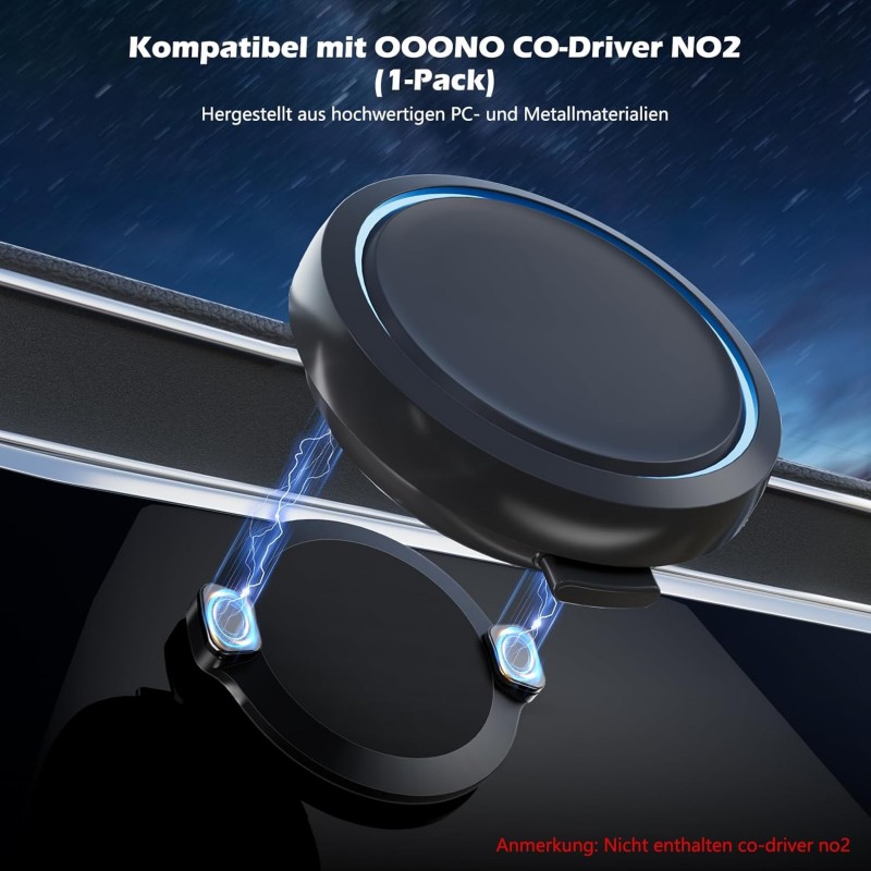 Antiradar Magnetický držák pro OOONO CO-Driver NO2, kovová super lepicí podložka pro sluneční clonu, přístrojovou desku