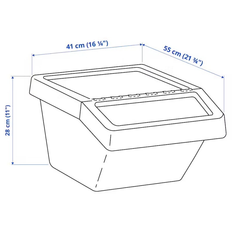 Úložná krabice s víkem, bílá, 37 litrů, 41 x 55 x 28 cm