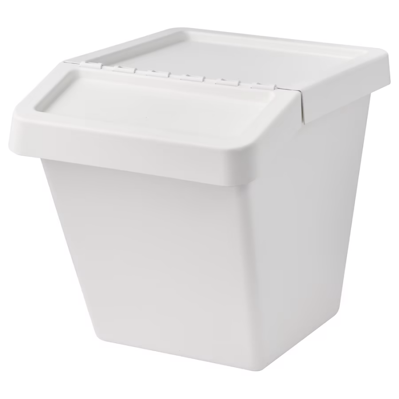 Úložná krabice s víkem, bílá, 60 litrů, 41 x 55 x 45 cm