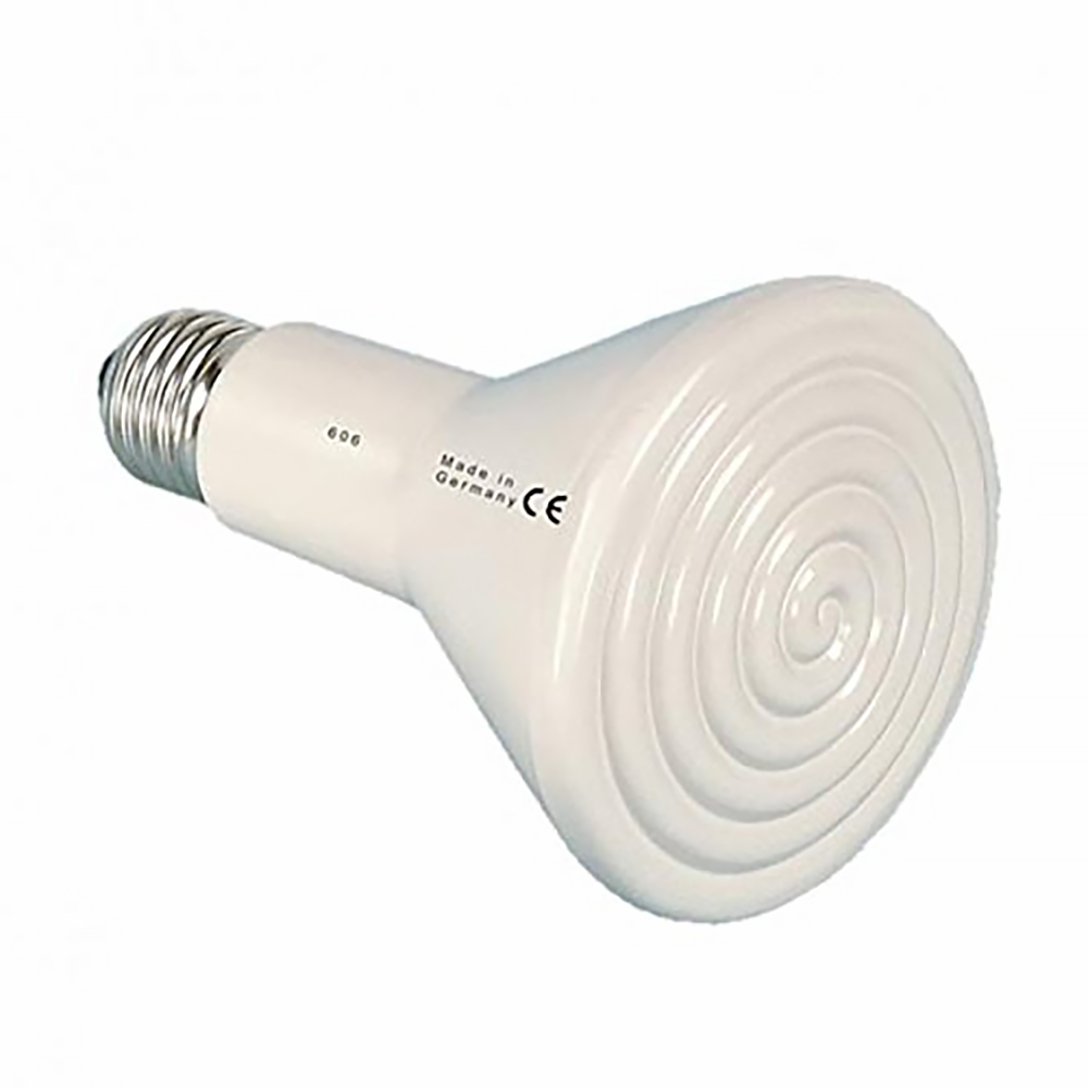 Keramická tepelná žárovka 150W, 230V/E27, topná lampa pro zvířata, kuřata, křepelky, plazi