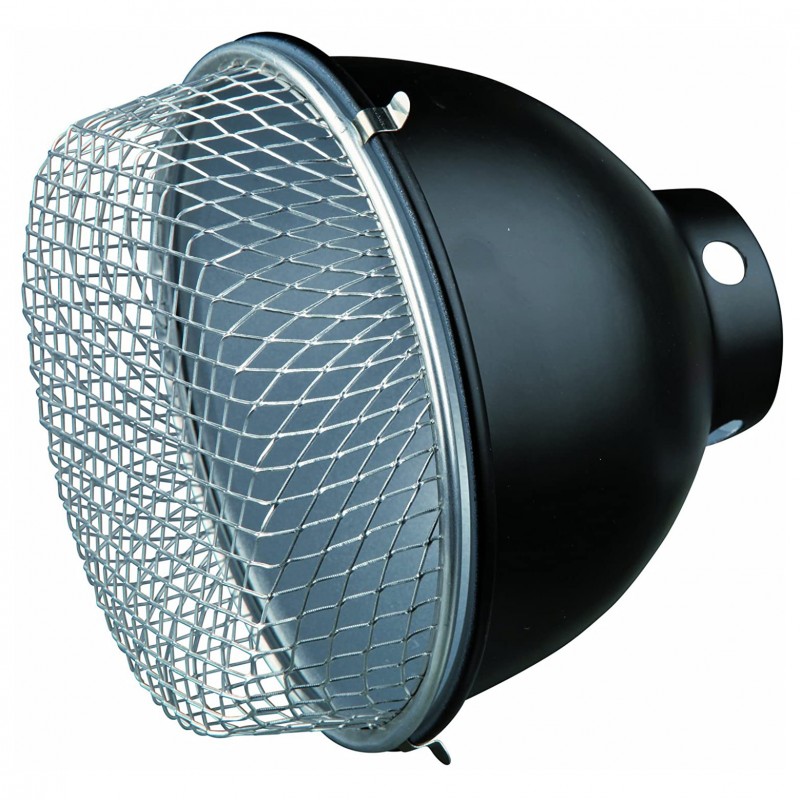 Hliníkový reflektor - průměr 14cm, vyhřívací reflektor pro kuřata a křepelky s ochrannou mřížkou