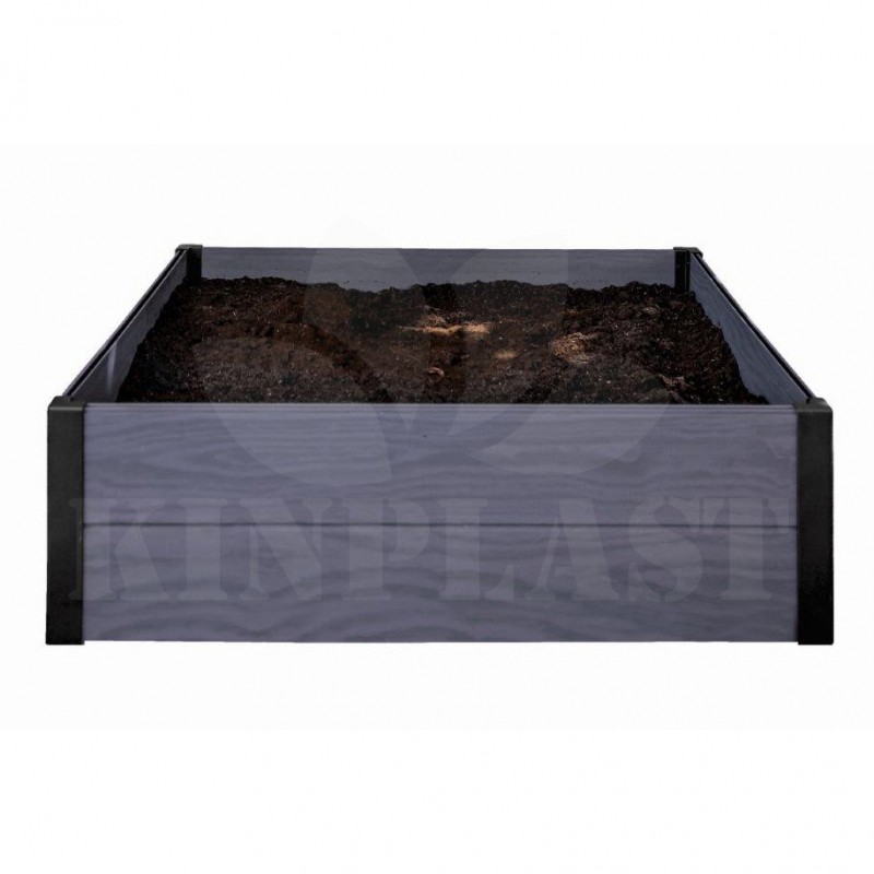 Vyvýšený záhon Keter Maple square 106 x 106 x 32 cm, šedý wpc dřevoplast