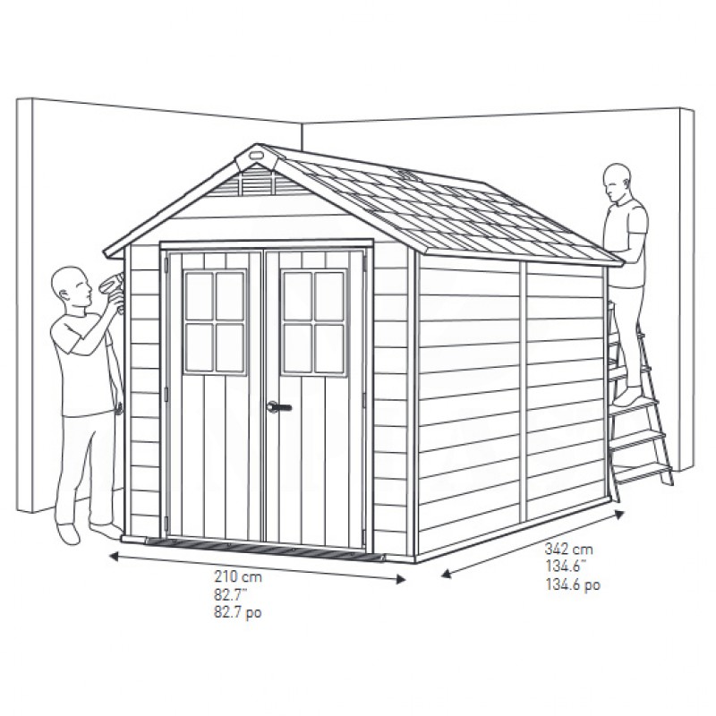 Zahradní domek Keter NEWTON 7511 228 x 350 cm, dřevo-plast EVOTECH, antracit