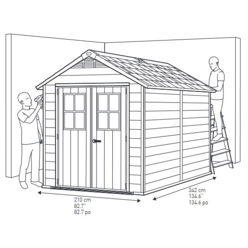 Zahradní domek Keter NEWTON 7511 228 x 350 cm, dřevo-plast EVOTECH, antracit