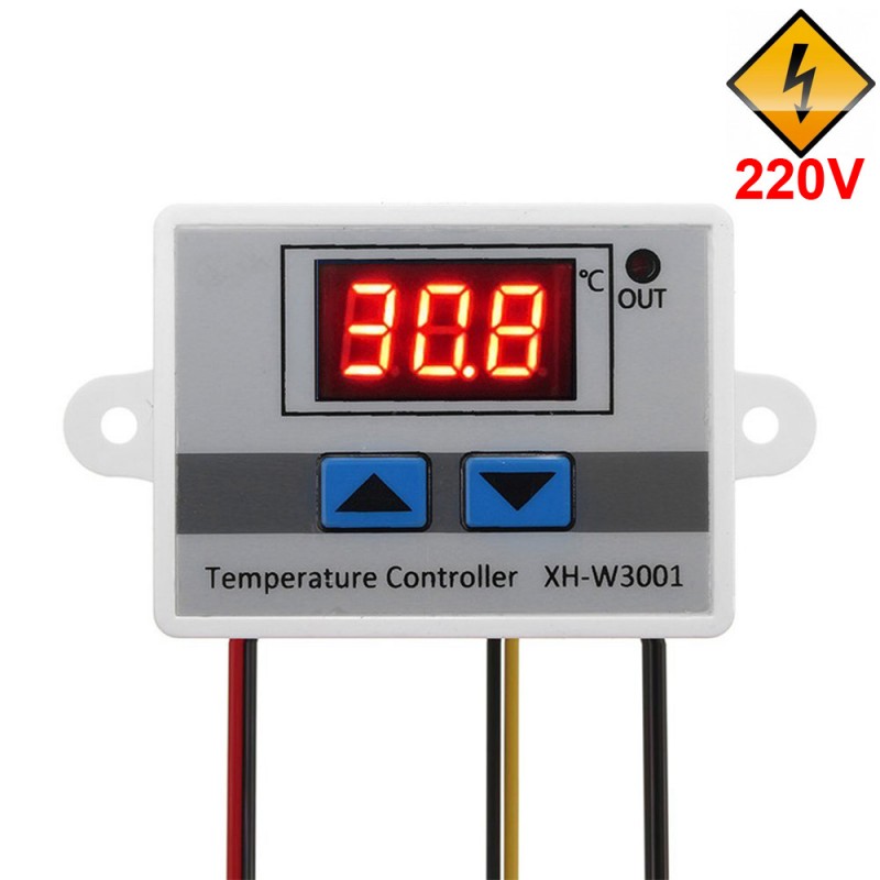 Digitální termostat XH-W3001 s externím senzorem -50~99°C, 230V, regulace až 3000W