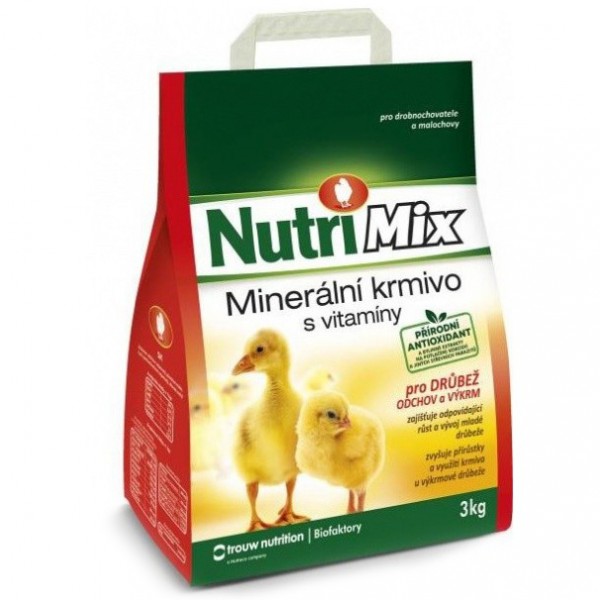 Nutri Mix pro kuřata, kachňata, křepelky a ostatní drůbež, výkrm a odchov 3 kg