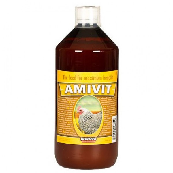 Amivit pro drůbež 1,0 litr, zlepšuje funkci imunitního systému, krmný doplněk pro drůbež