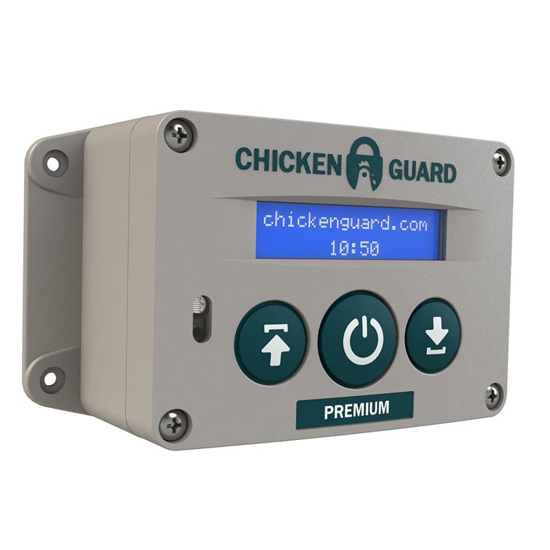 Automatické otevírání a zavírání kurníku ChickenGuard Premium se světelným senzorem, na 4 baterie AA