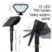 Zahradní solární lampa 2 v 1, 4 kusy, 12 LED, IP 67,  3,7 W, 700 lm, 3400 Kelvin, 2200 mAh
