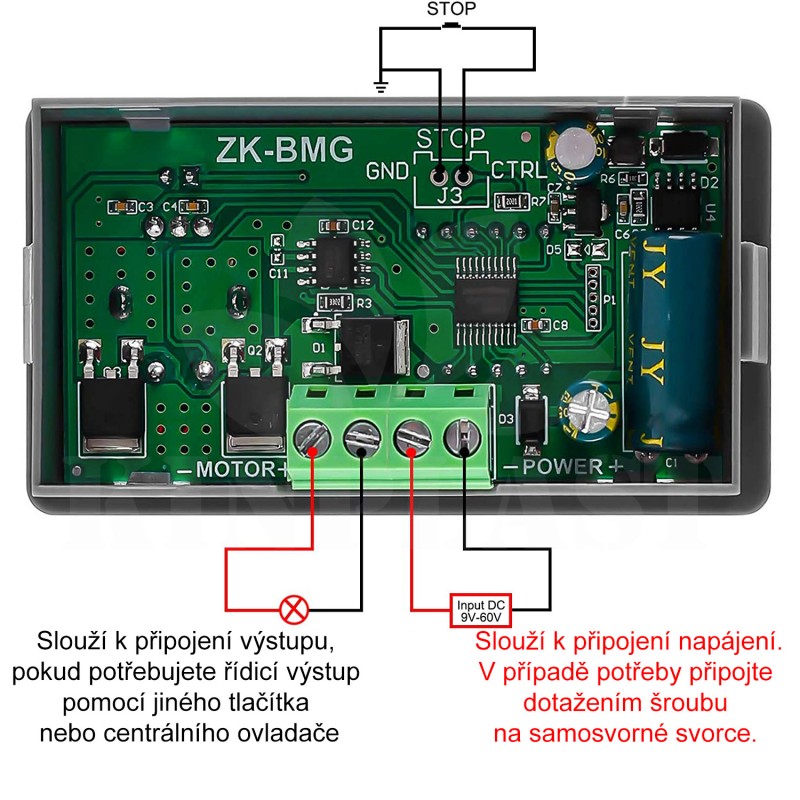 Digitální otáčkoměr ZK-BMG DC9-60V, 12A, 500W, plynulý regulátor otáček