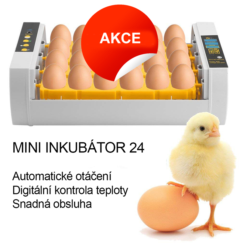 Líheň automatická digitální inkubátor na 24 vajec s regulací teploty a otáčením vajec