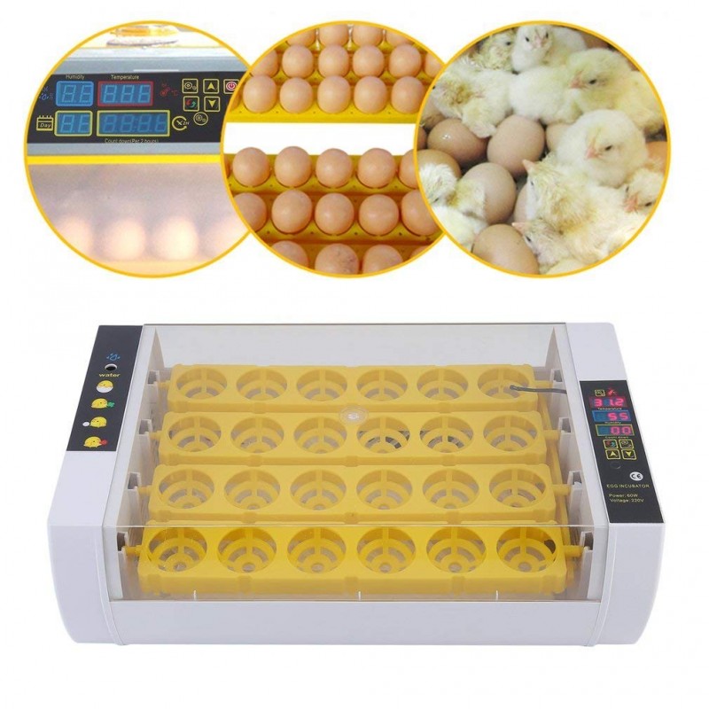 Líheň automatická digitální inkubátor na 24 vajec s regulací teploty a otáčením vajec