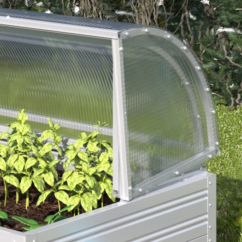 Pařeniště mini kovový vyvýšený skleník z 4 mm polykarbonátu,  89 x 175 x 80 cm