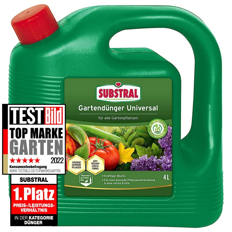 Hnojivo kapalné SUBSTRAL Universal 4000 ml, podporuje růst zeleniny a kvetení všech květin, bylin