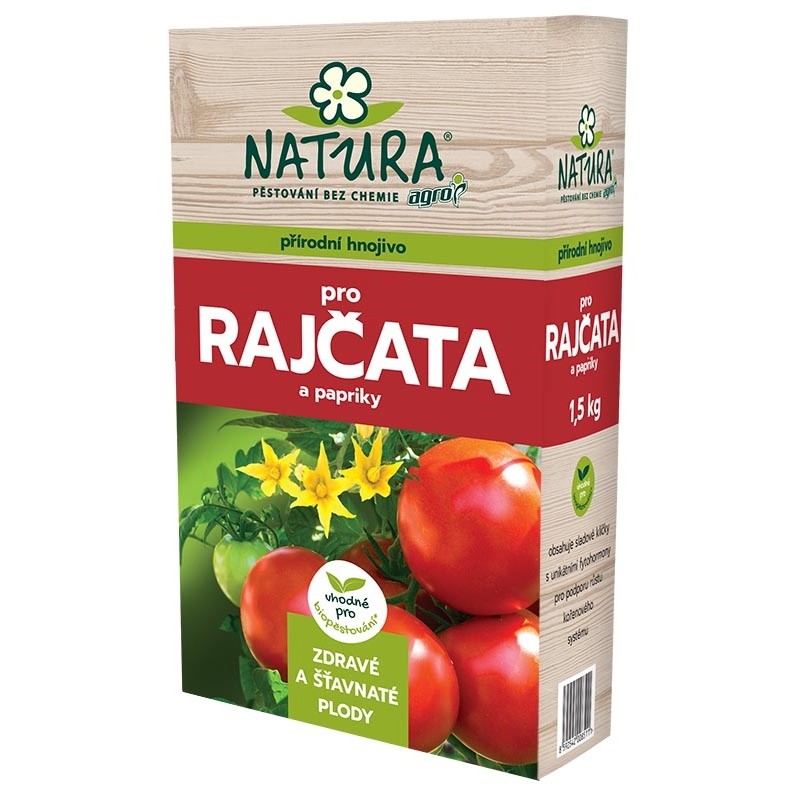 Přírodní hnojivo NATURA pro rajčata a papriky 1,5 kg, hnojivo vhodné pro ekologické zemědělství