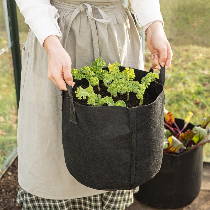 Pytel na rostliny, 4 x 20 litrů na rajčata s pevnou rukojetí, taška pro růst rostlin, opakovaně použitelná