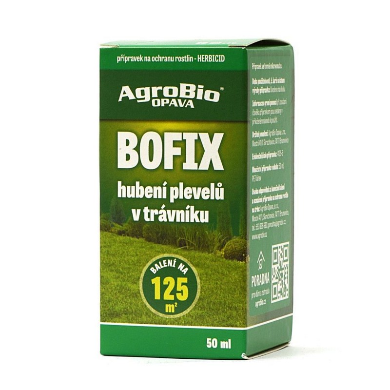 Bofix přípravek na hubení plevele v trávnících AgroBio 50 ml, postřikový herbicid na dvouděložní plevele