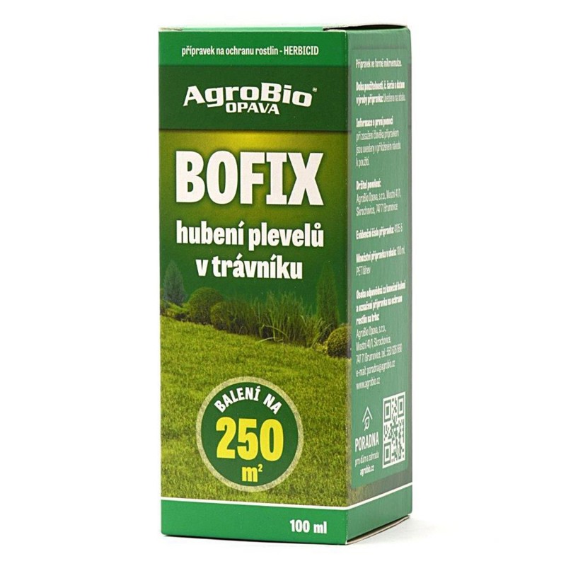 Bofix přípravek na hubení plevele v trávnících AgroBio 100 ml, postřikový herbicid na dvouděložní plevele