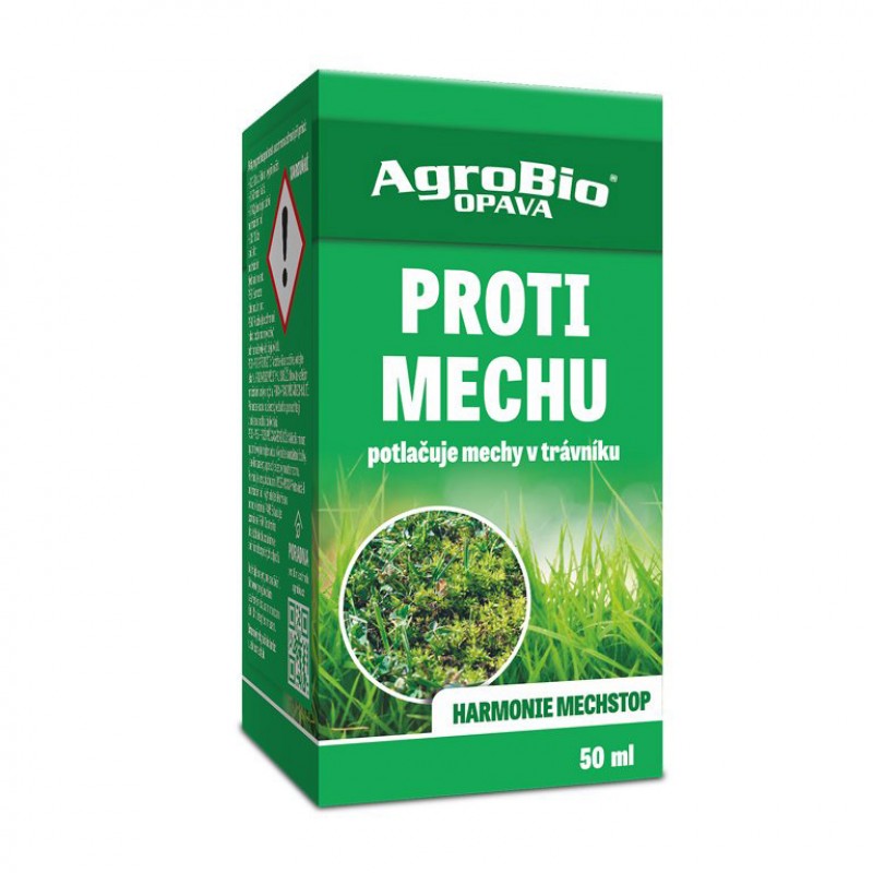 Harmonie MechStop 50 ml v trávnících AgroBio, speciální hnojivo potlačující mechy v trávnicích do 24 hodin