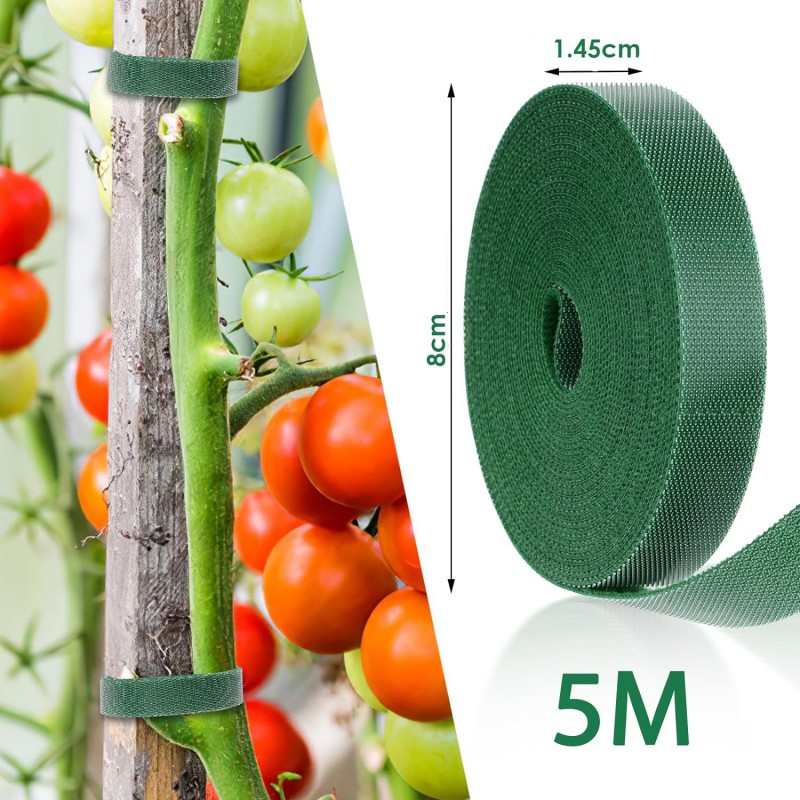 Vázací páska na rostliny, suchý zip, 5 m, 14,5 mm zelená, opora odolná proti povětrnostním vlivům pro popínavé rostliny