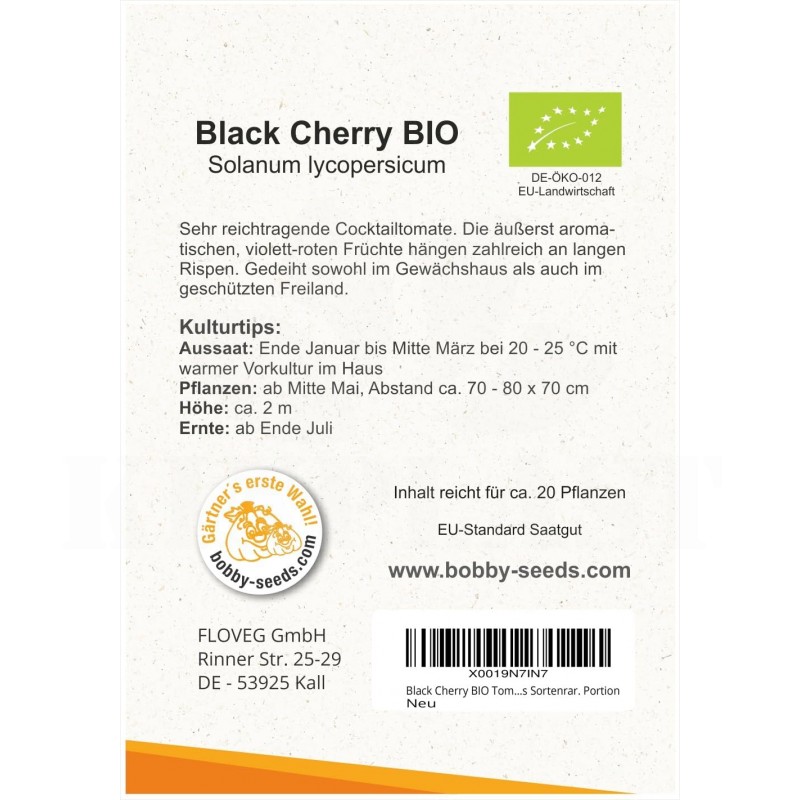 Rajčata Black Cherry - Sada BIO semen, rajčat z biologického zemědělství, sada na zahradu,  pro skleník a záhon