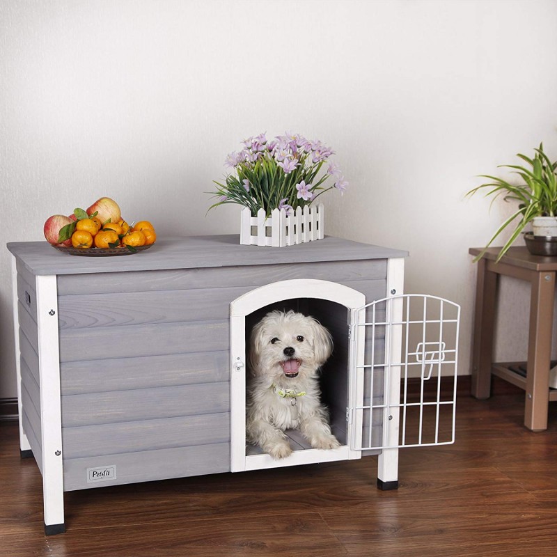 Domeček pro psa a kočku Petsfit, 80 x 54 x 53 cm, s křížovou bránou