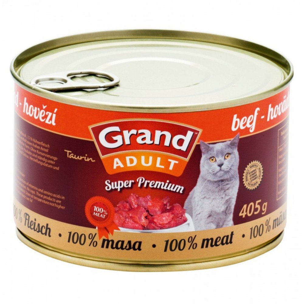 GRAND Super Premium Hovězí 405 g  - konzervy pro kočky