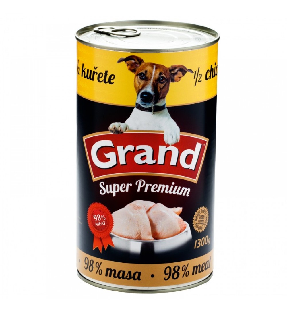 Grand Super Premium 1/2 kuřete - 1300 g  - konzervy pro psy