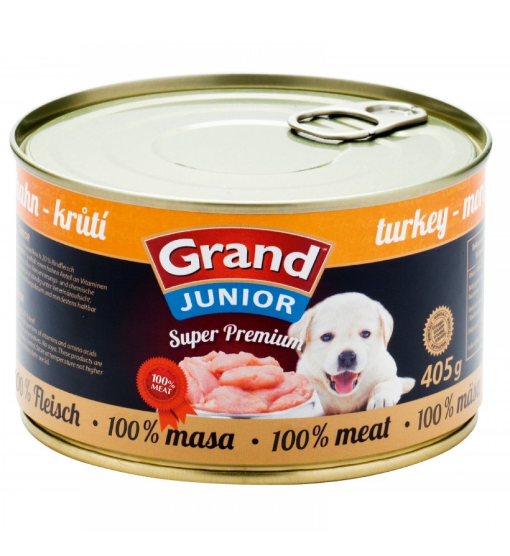 GRAND Super Premium Krůtí 405 g  - konzervy pro štěňata